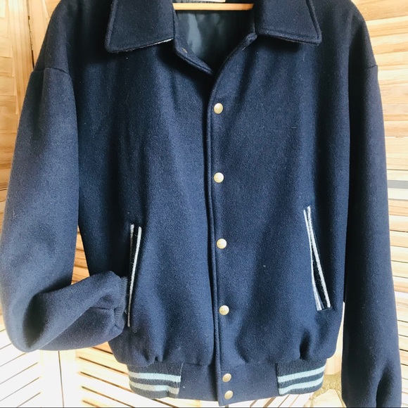 L.L. Bean Vintage Wool Varsity Bomber Jacket - Picture 2 of 8